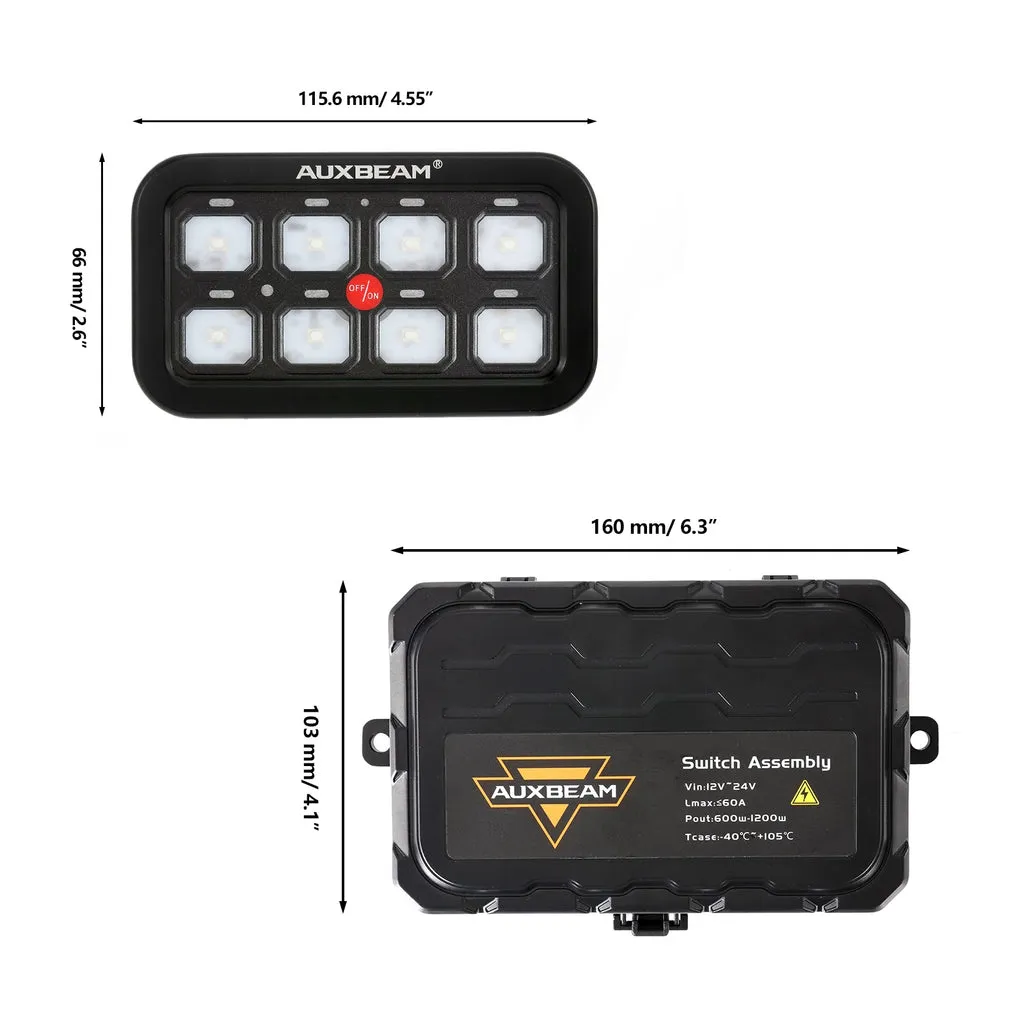 AR-800 RGB Switch Panel   3 Inch LED Pods with White&Yellow Cover