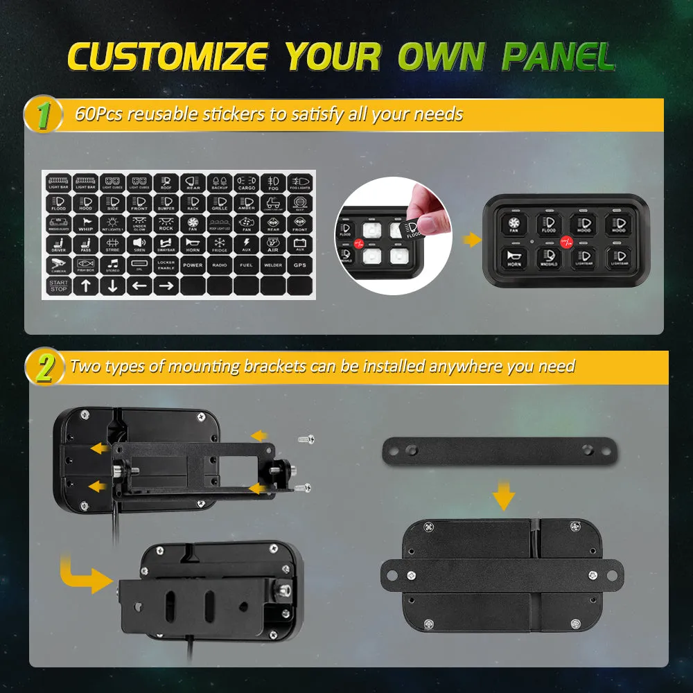 AR-800 RGB Switch Panel   3 Inch LED Pods with White&Yellow Cover