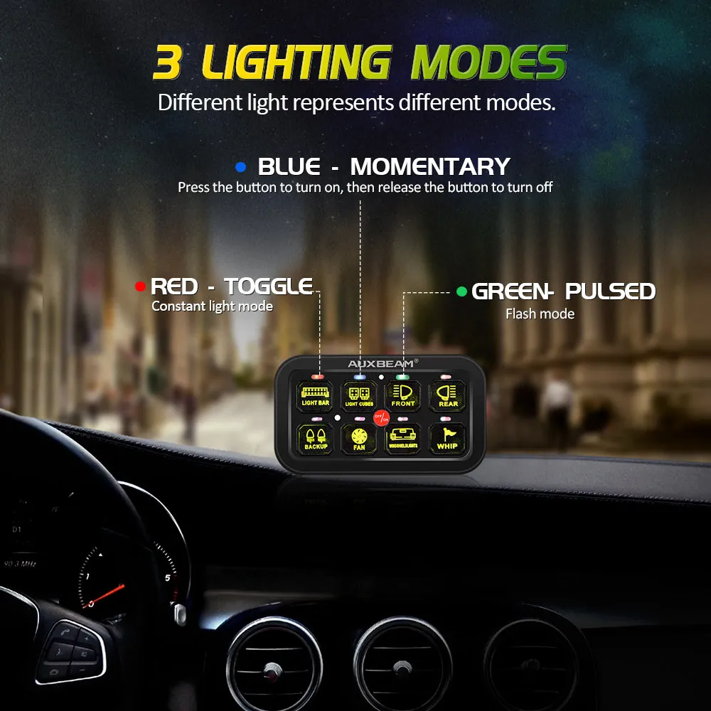 AR-800 RGB Switch Panel   3 Inch LED Pods with White&Yellow Cover