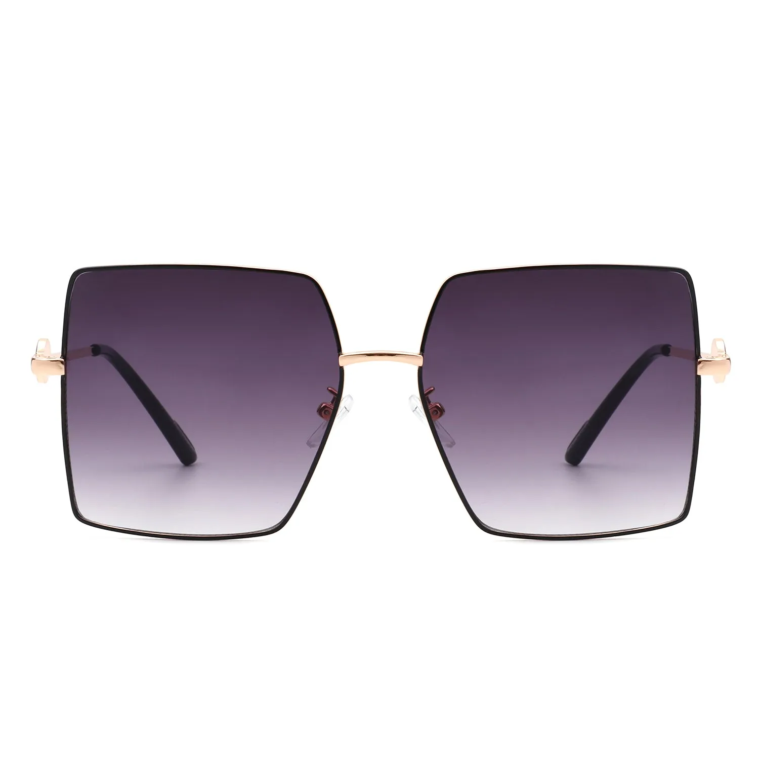 Benazia - Square Oversize Flat Top Large Tinted Women Fashion Sunglasses