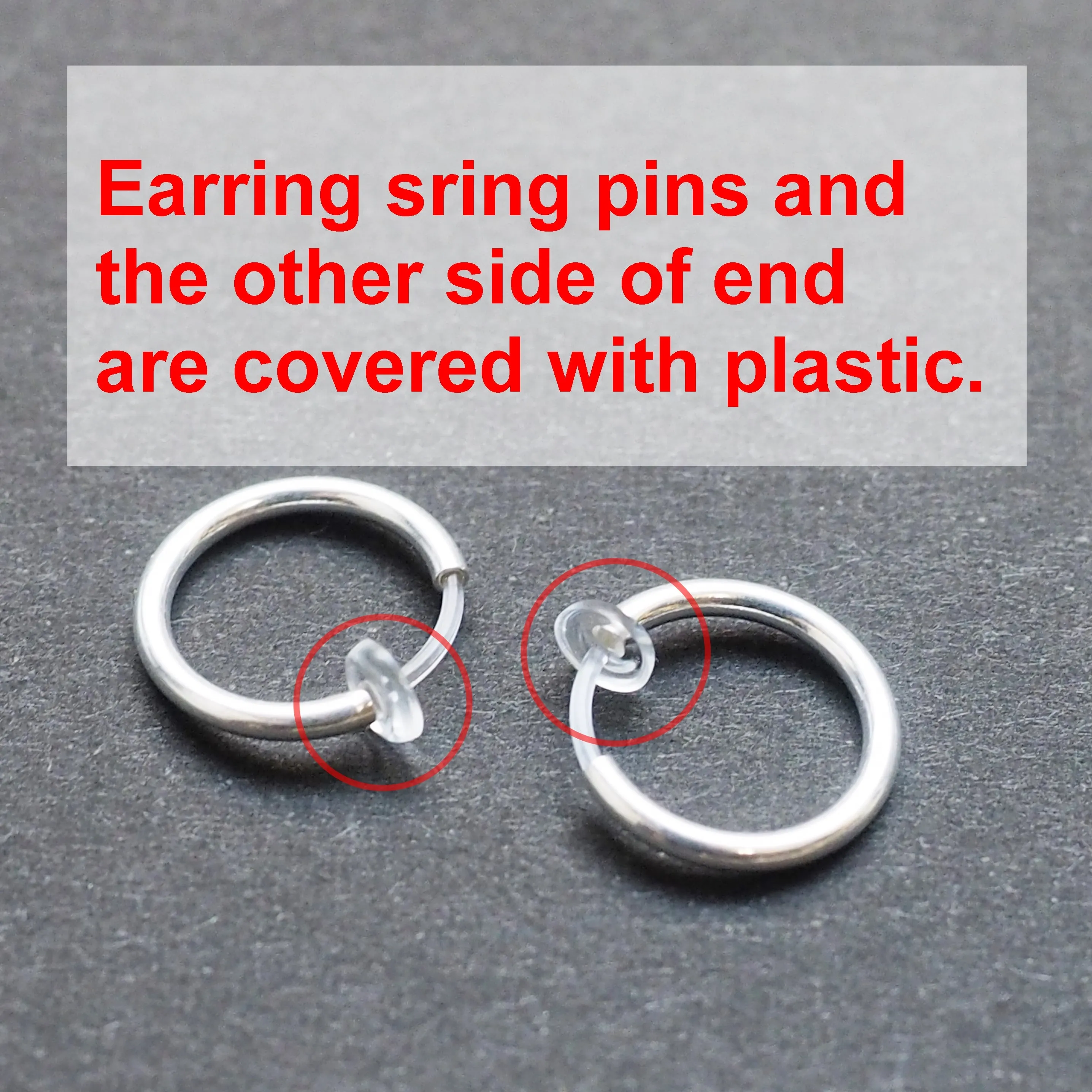 Black 12mm Invisible Clip On Earrings