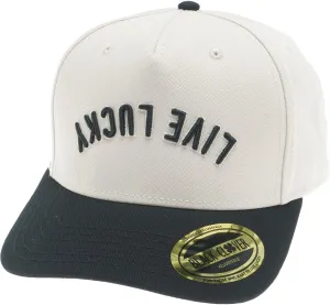 Black Clover Standard Upside Down Luck 1 Adjustable Hat, Crme/Black Hat/3D Embroidery