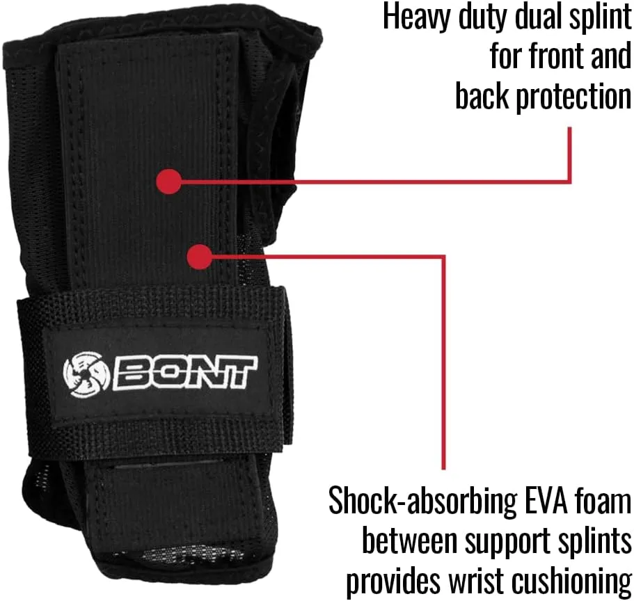Bont Adult Wrist Guard Skate Pads Protection for Inline, Roller Derby, Park, Ice Skate, Skateboard, Scooter