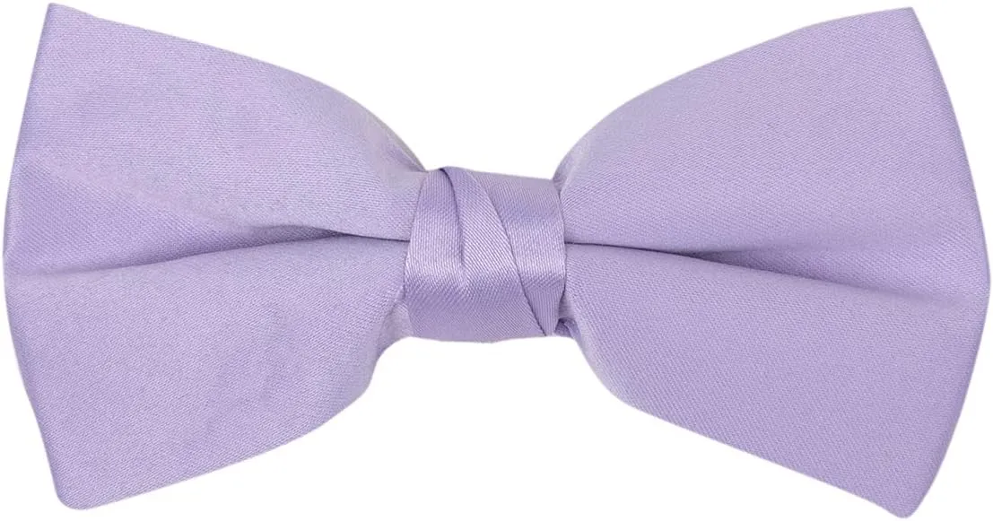 boxed-gifts Mens Clip On Bow Tie - Solid Color Bowties for Men