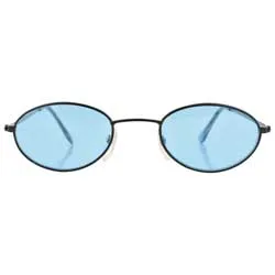 BUMP Black/Blue Oval Sunglasses