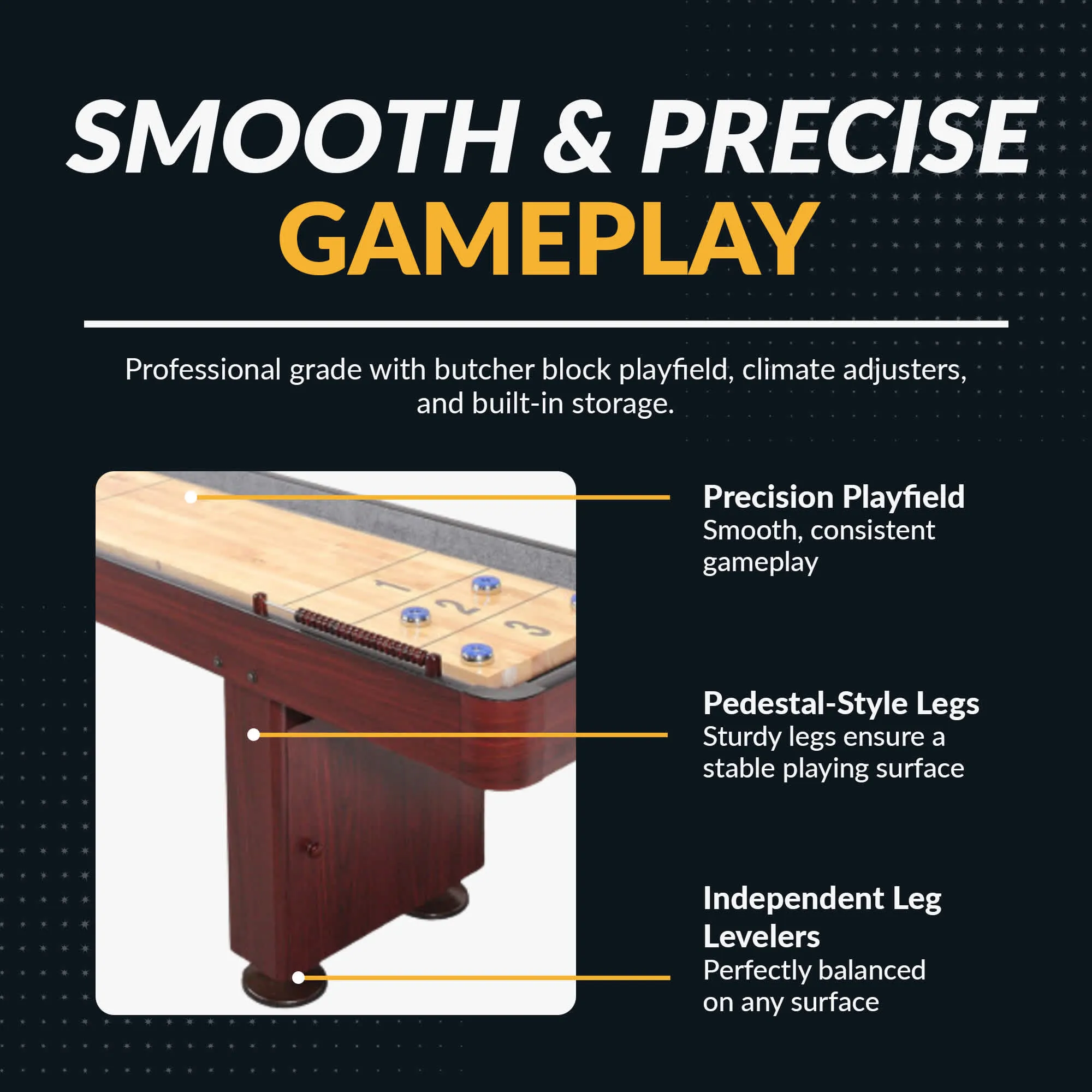 Challenger Shuffleboard Table - Dk Cherry Finish