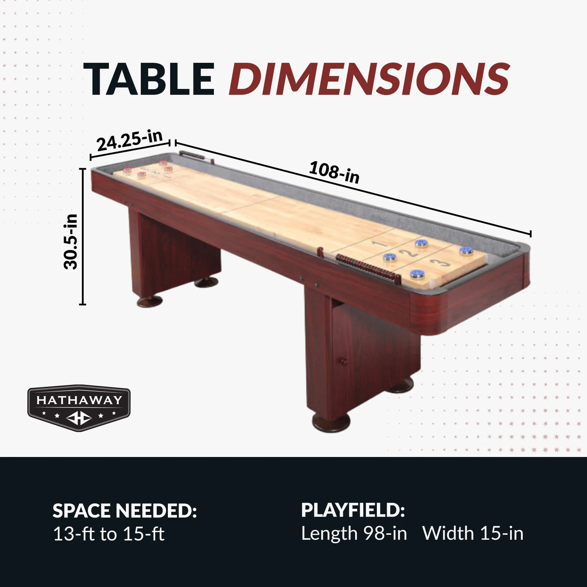 Challenger Shuffleboard Table - Dk Cherry Finish