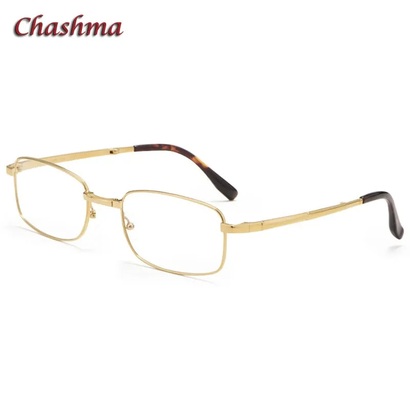 Chashma Ochki Unisex Full Rim Square Titanium Foldable Eyeglasses 8923