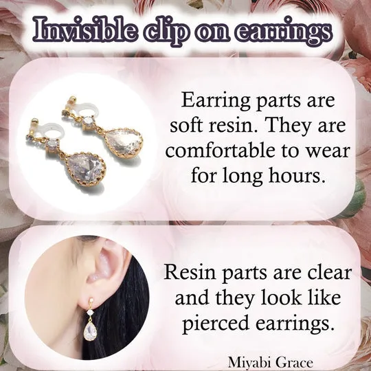 Chic Cascade Crystal Invisible Clip-On Earrings | Triple Chain Glamour