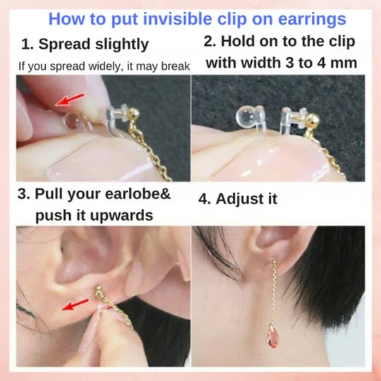 Chic Cascade Crystal Invisible Clip-On Earrings | Triple Chain Glamour