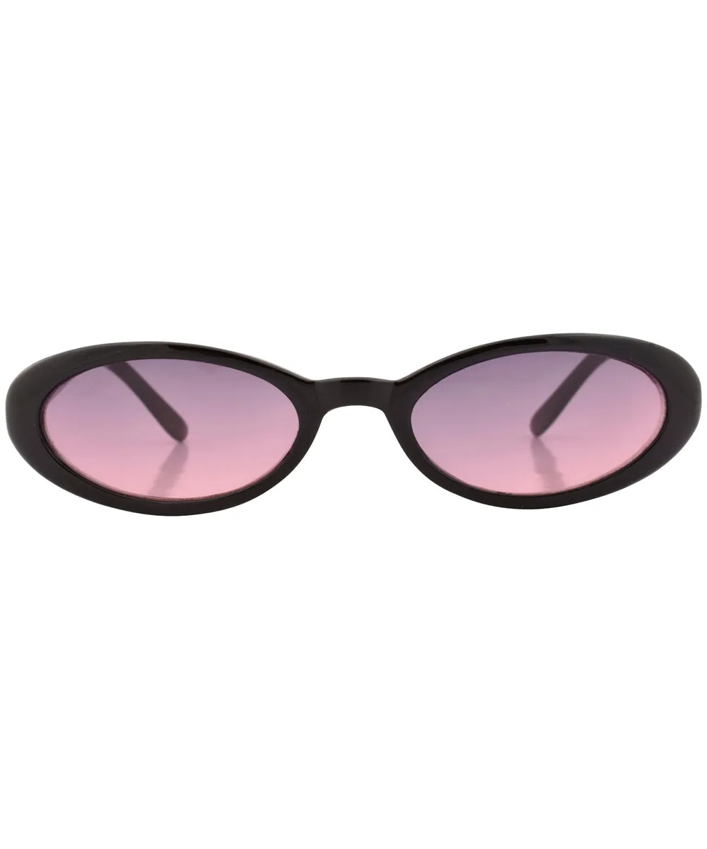 CHIKLET Black/Sunrise Oval Sunglasses