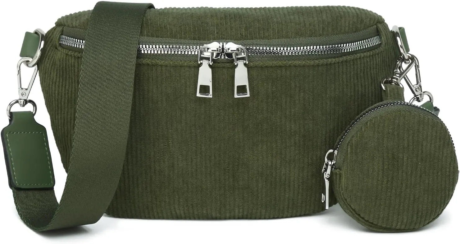 Crossbody Sling Bag Purse for Women - Small Chest Fanny Pack Trendy Travel Faux Leather Cross Body Bags with Adjustable Strap