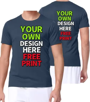 Custom T-Shirts for Men Women Design Your Own Shirt with Text Image Personalized Tee Printed Front/Back