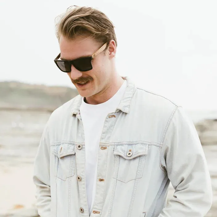 Dalton Sunglasses l Black Lens l Walnut Arms