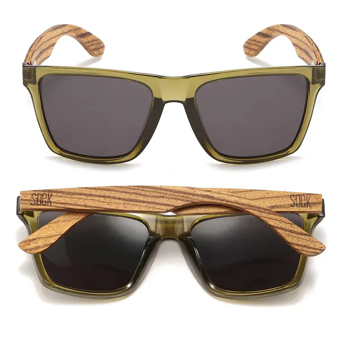Dalton Sunglasses l Black Lens l Walnut Arms