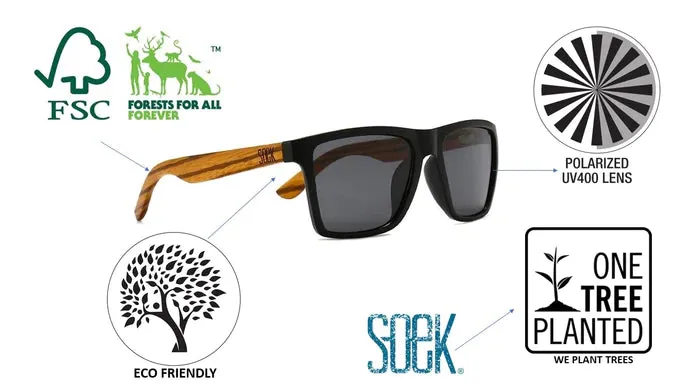 Dalton Sunglasses l Black Lens l Walnut Arms