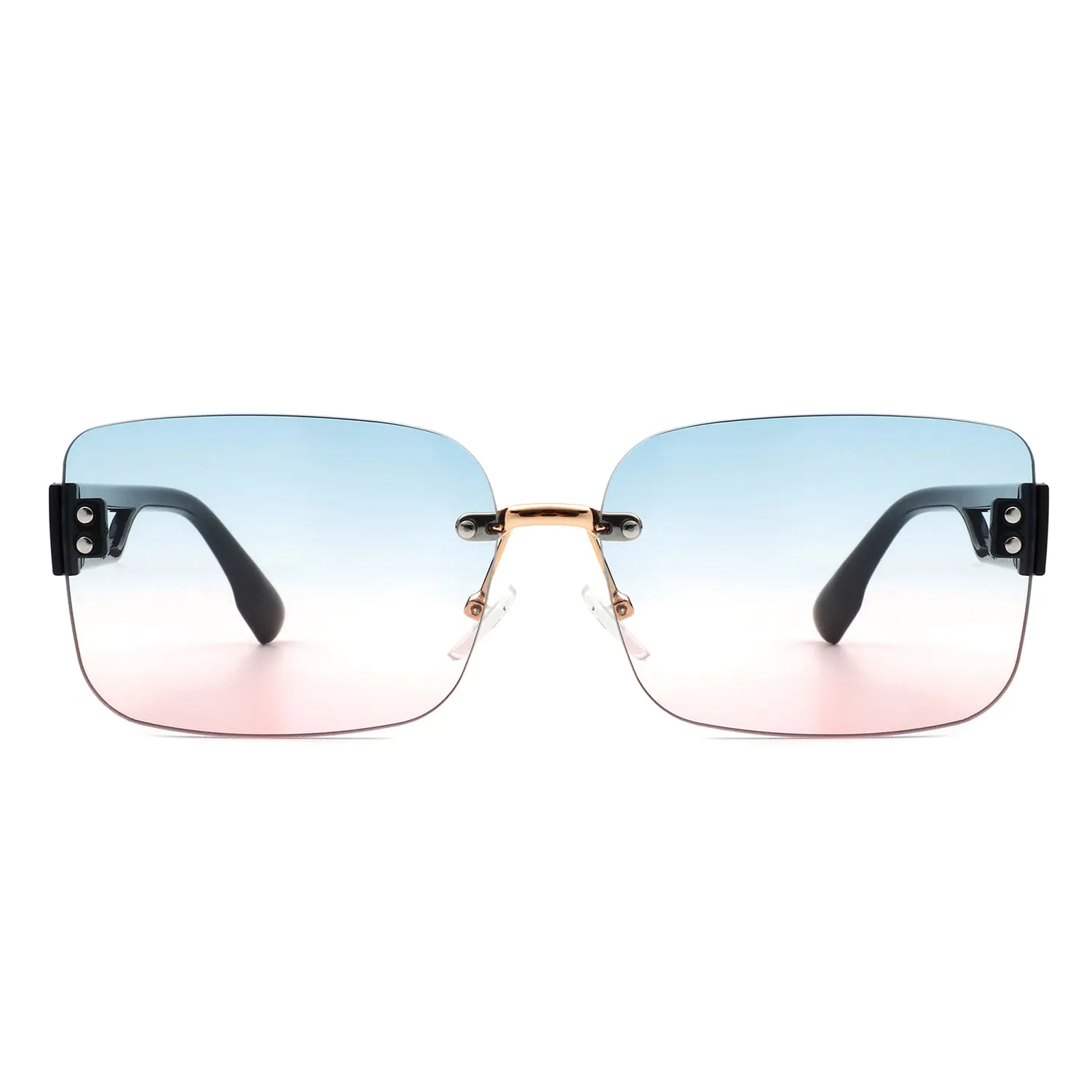 Dreamsea - Rectangle Classic Rimless Square Retro Tinted Fashion Sunglasses