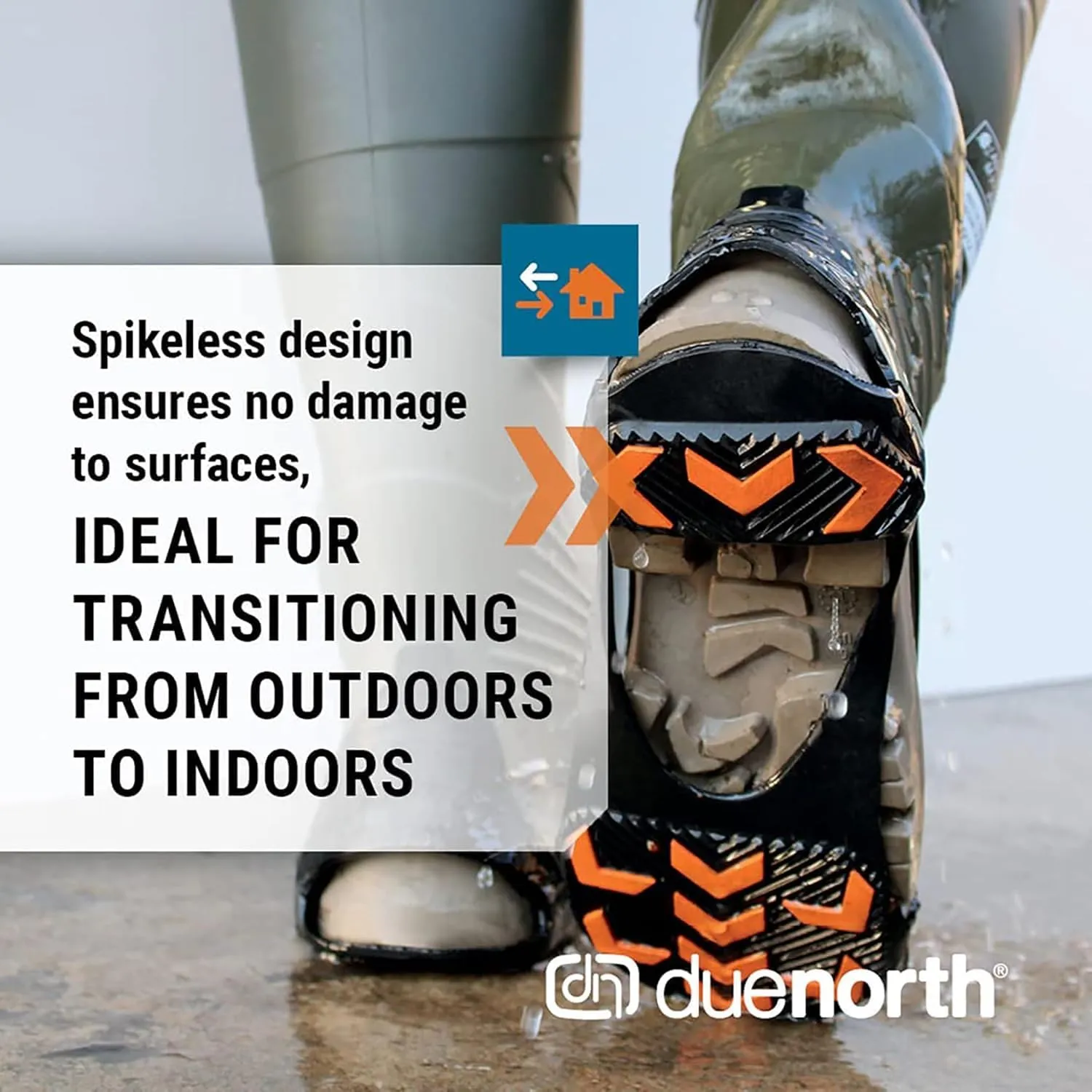 Due North GripPro Spikeless Footwear Traction Aids for Men and Women - for Ice and Snow - Lightweight Full-Foot Rubber Tread