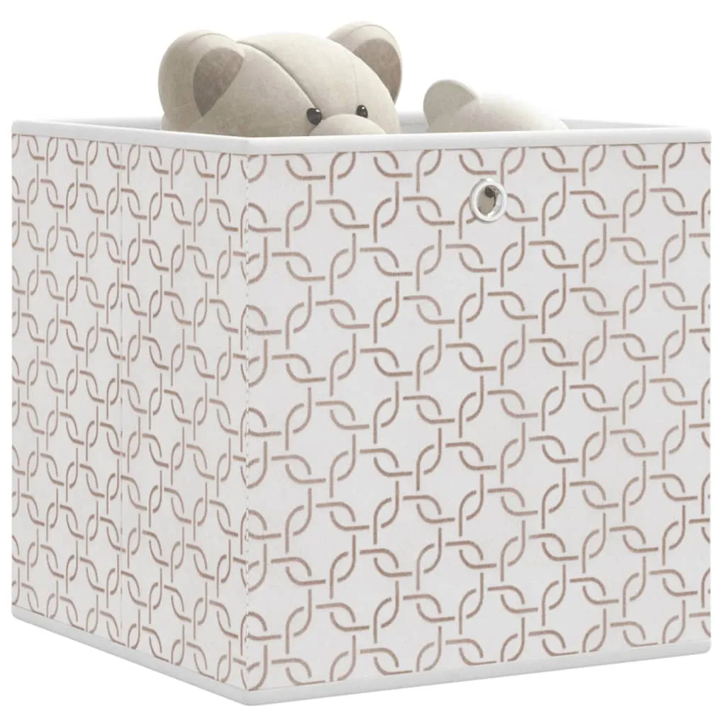 Foldable Storage Boxes 4 pcs Cream 32x32x32 cm Non-woven Fabric