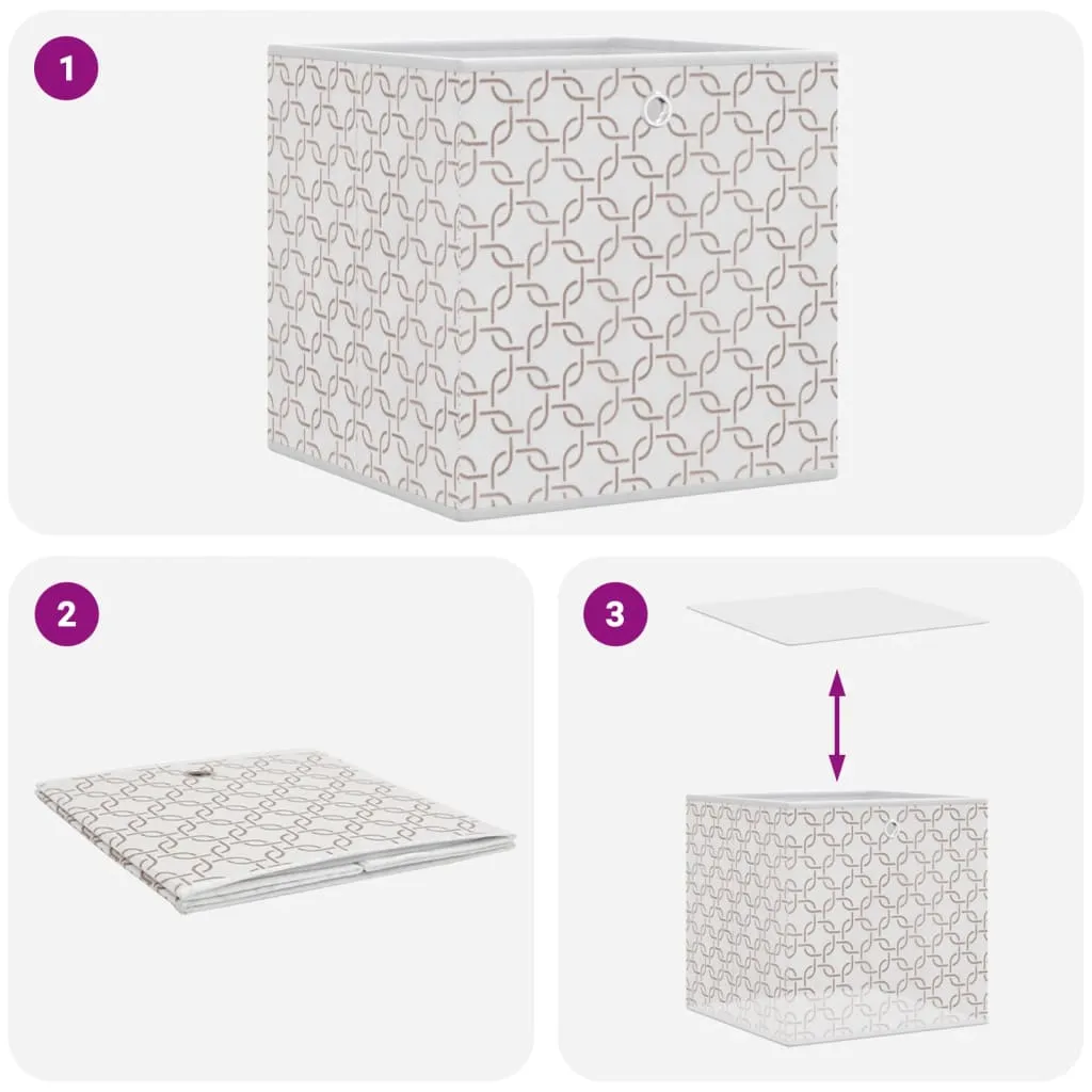 Foldable Storage Boxes 4 pcs Cream 32x32x32 cm Non-woven Fabric