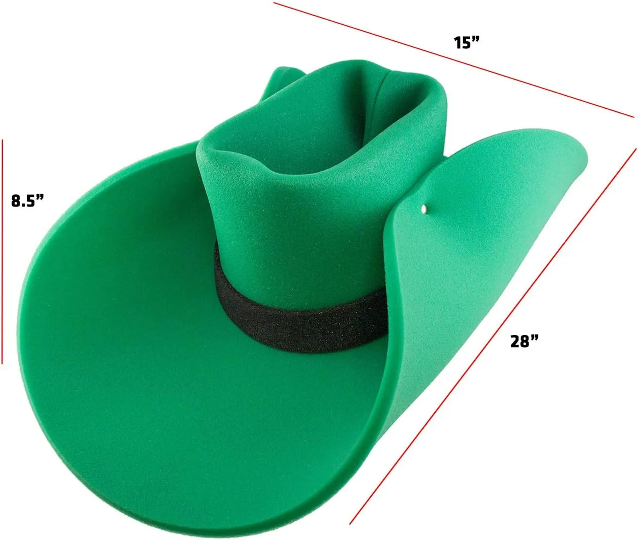 FUNSTITUTION Cowboy Hat - Giant Foam Hat - Oversized Cowboy Hat - Red - For Adults and Kids - Hilarious Hat - Large - Polyurethane Foam - All Ages