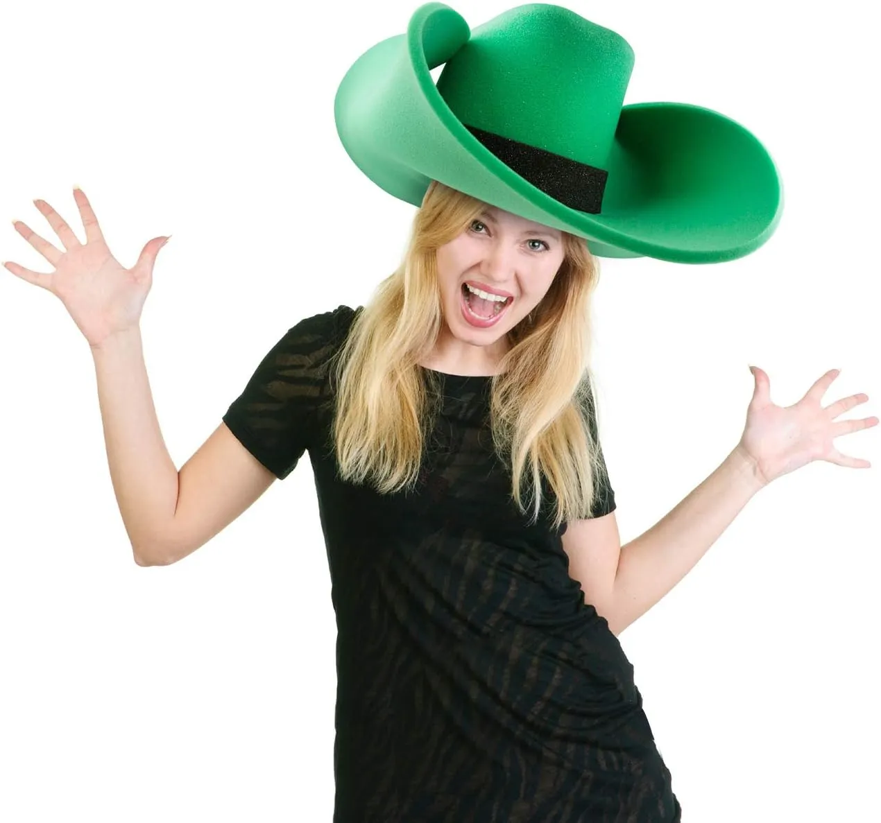 FUNSTITUTION Cowboy Hat - Giant Foam Hat - Oversized Cowboy Hat - Red - For Adults and Kids - Hilarious Hat - Large - Polyurethane Foam - All Ages