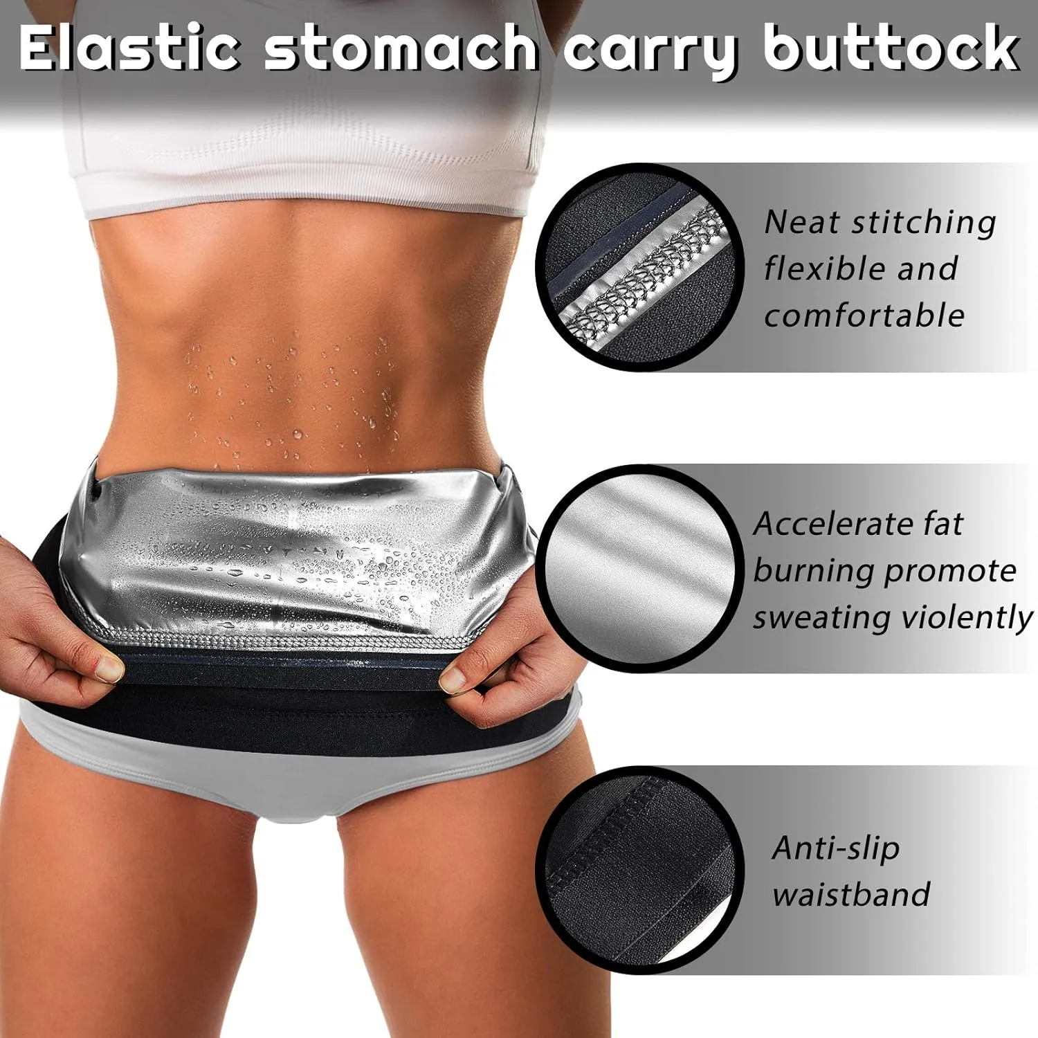 Geyoga Waist Trimmer Sweat Waist Trainer Wrap Stomach Wraps for Women Bodybuilding