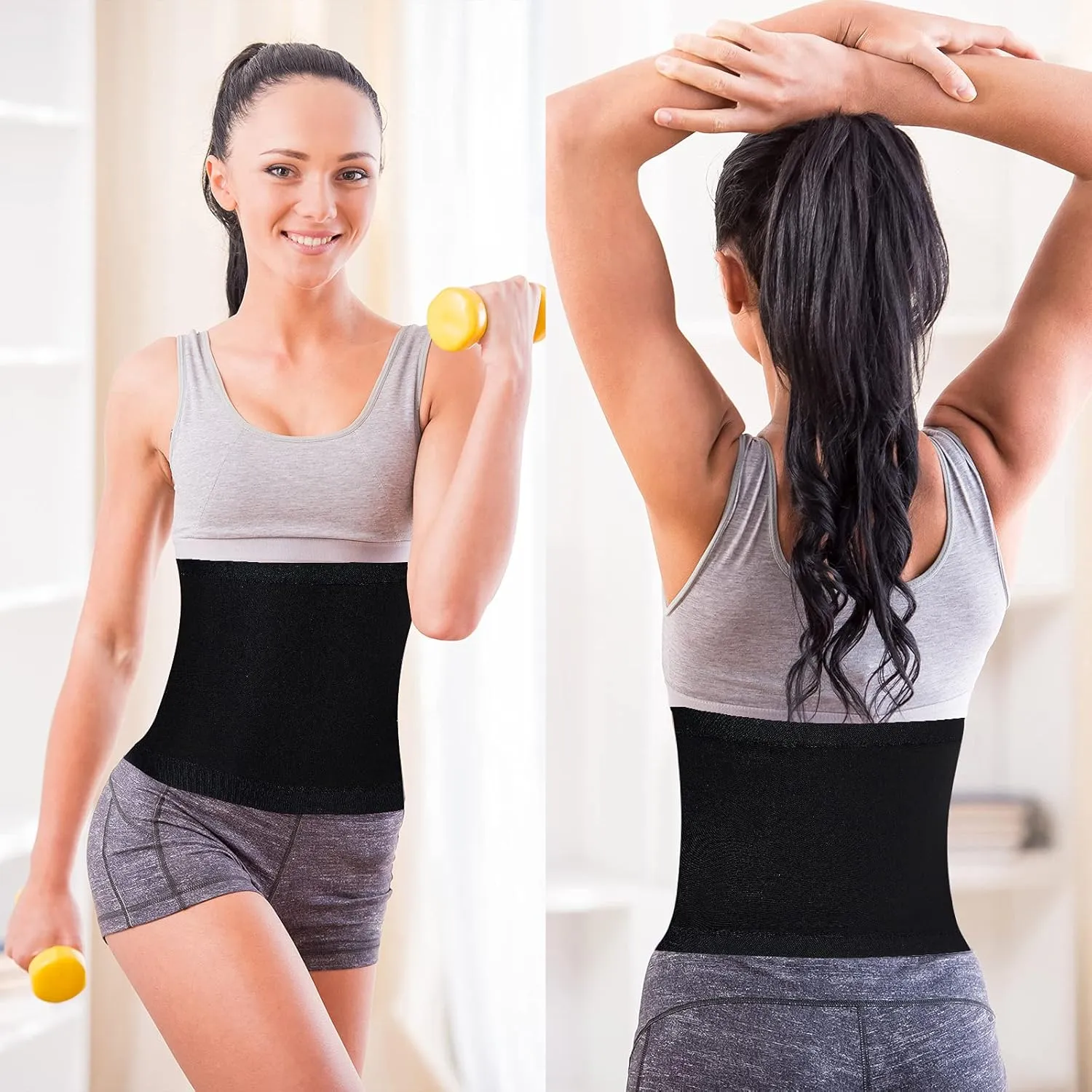 Geyoga Waist Trimmer Sweat Waist Trainer Wrap Stomach Wraps for Women Bodybuilding