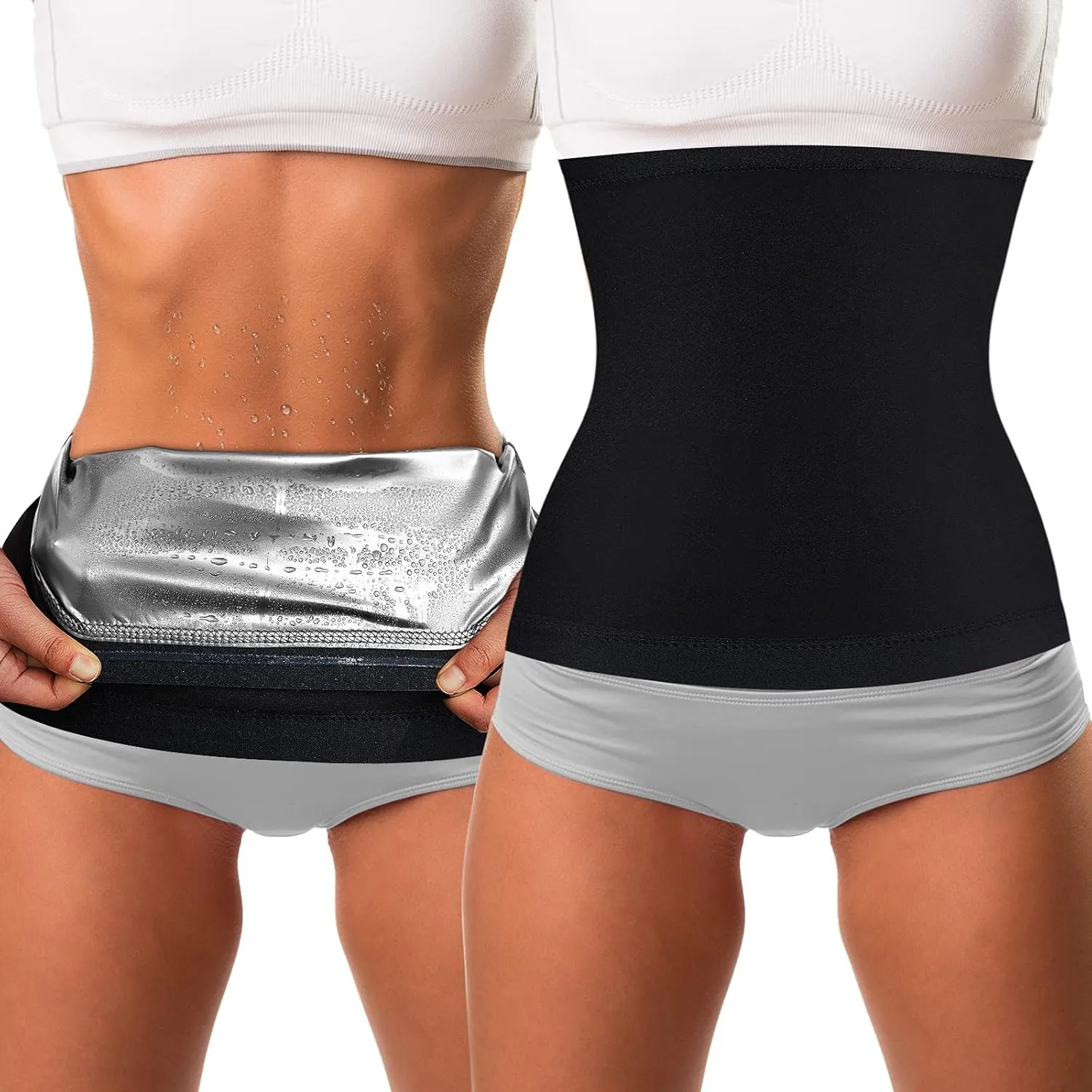 Geyoga Waist Trimmer Sweat Waist Trainer Wrap Stomach Wraps for Women Bodybuilding