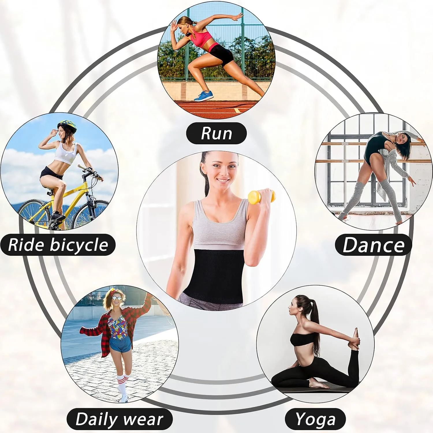 Geyoga Waist Trimmer Sweat Waist Trainer Wrap Stomach Wraps for Women Bodybuilding