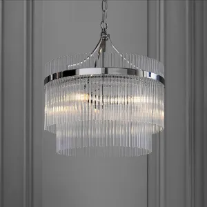 Glass Rods & Nickel Ceiling Light