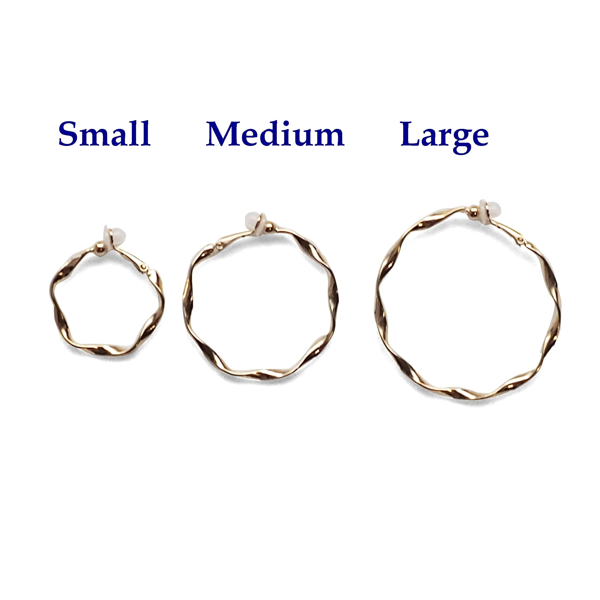 Gold Twisted Clip On Hoop Earrings