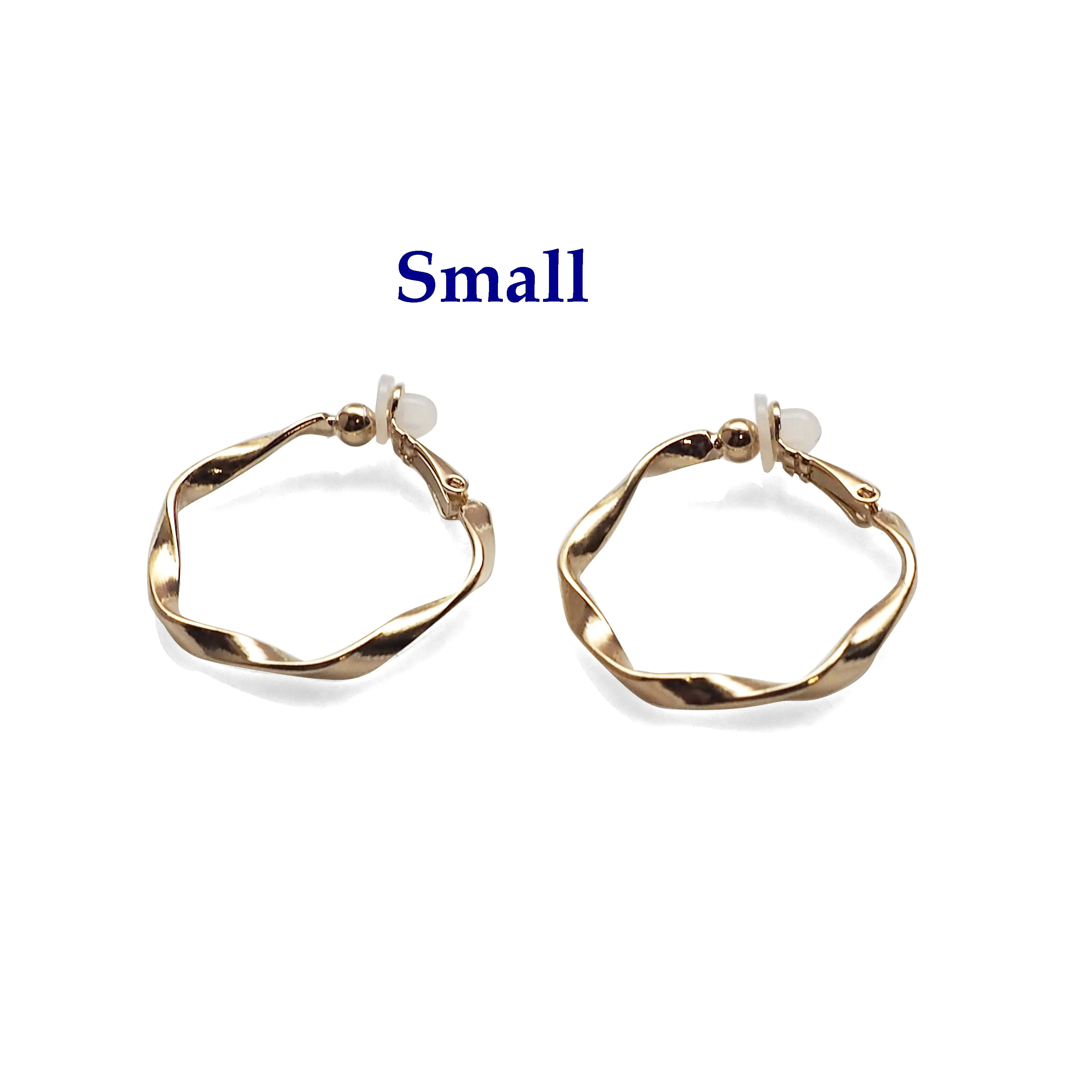 Gold Twisted Clip On Hoop Earrings