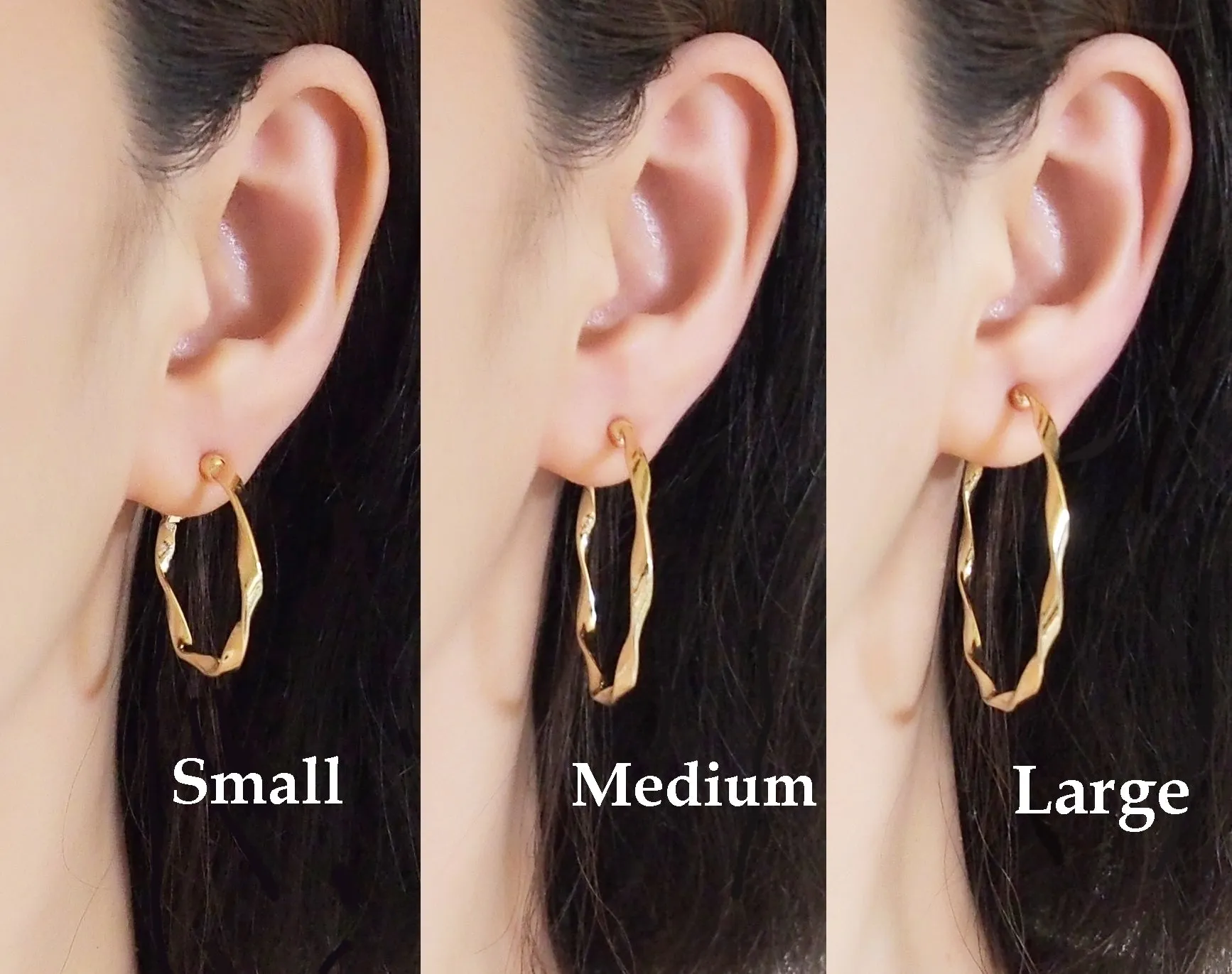 Gold Twisted Clip On Hoop Earrings