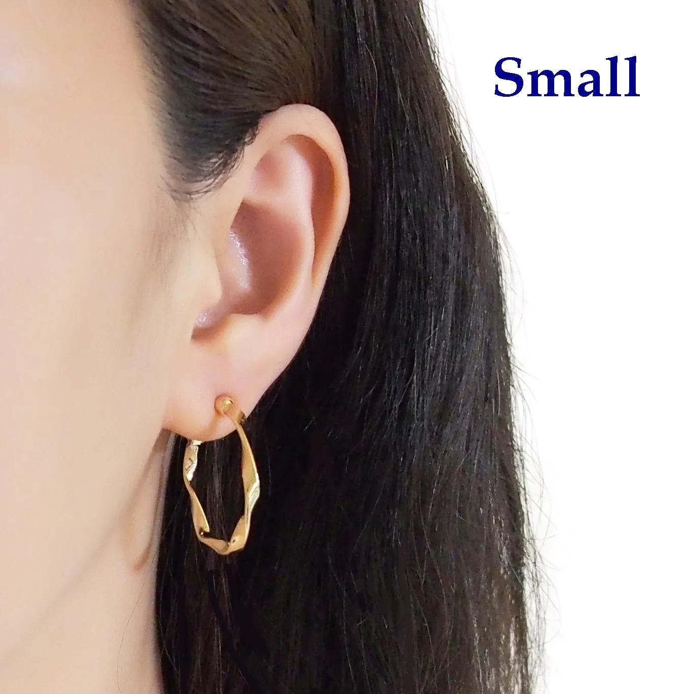 Gold Twisted Clip On Hoop Earrings