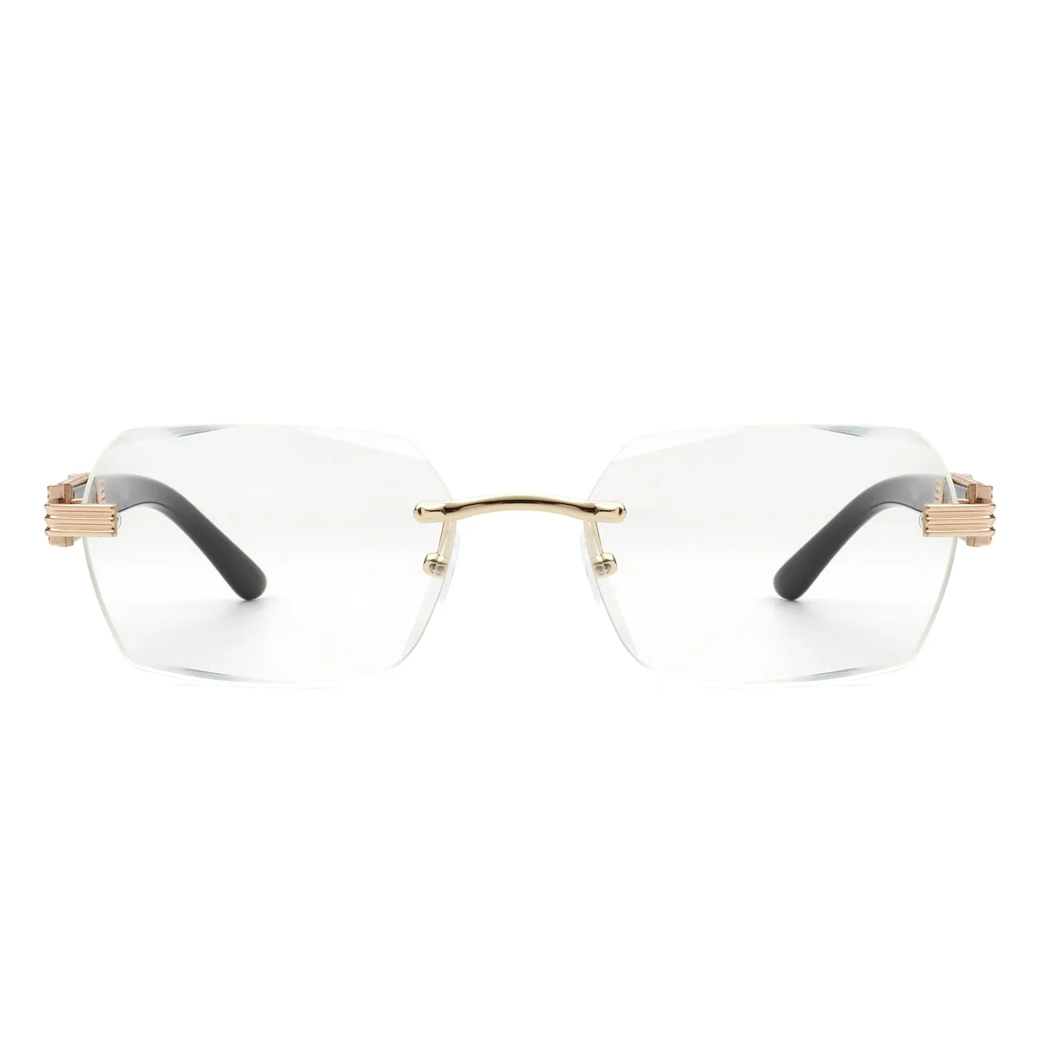 Hailstorm - Rectangle Retro Rimless Tinted Frameless Fashion Square Sunglasses