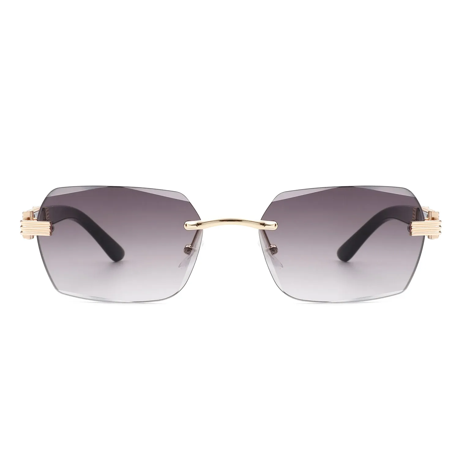 Hailstorm - Rectangle Retro Rimless Tinted Frameless Fashion Square Sunglasses