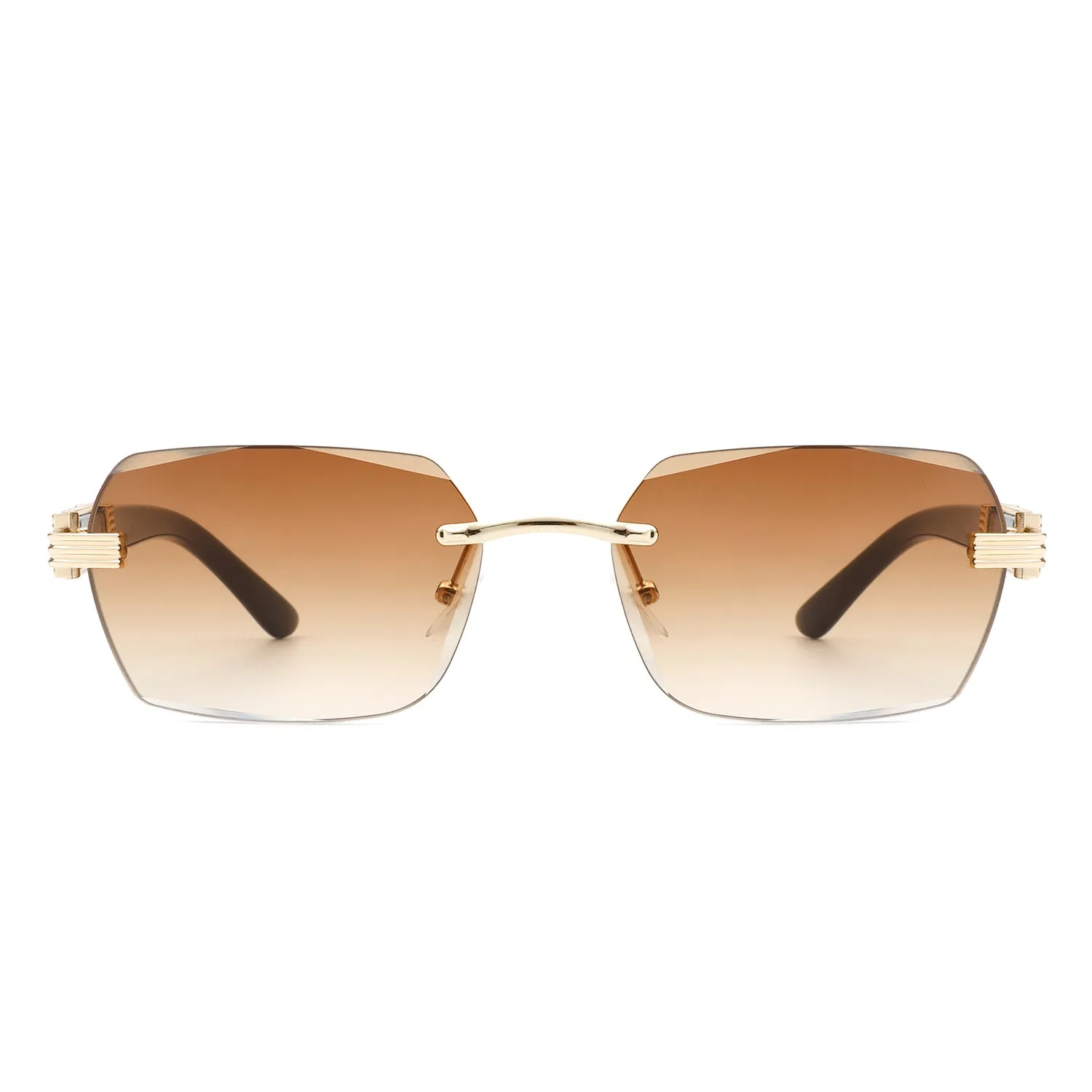 Hailstorm - Rectangle Retro Rimless Tinted Frameless Fashion Square Sunglasses