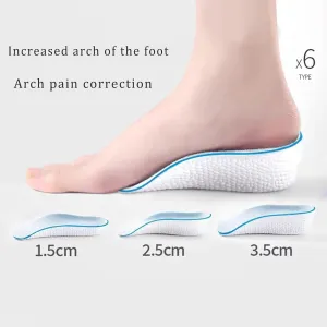 Insole Height, Men's Orthopedic Cushions, Women's, Booster Orthopedic Cushions 1.0, Arch Support Orthopedic Cushions, Embossed Foot Cushions (2 Pairs) (Blue, Men's 2.5cm)