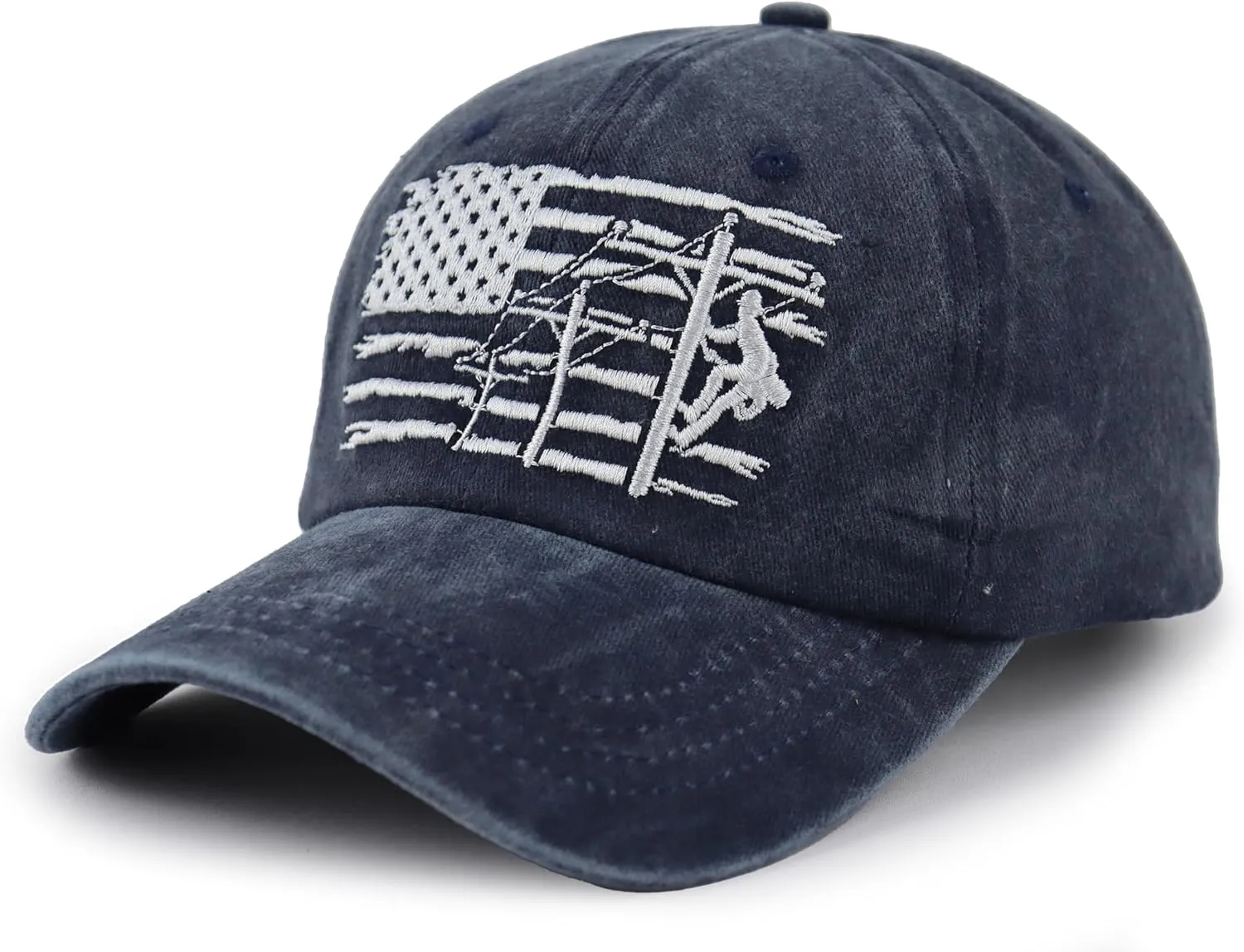 Lineman Gifts for Men, Adjustable Vintage Cotton Embroidered Electrician Dad Hat