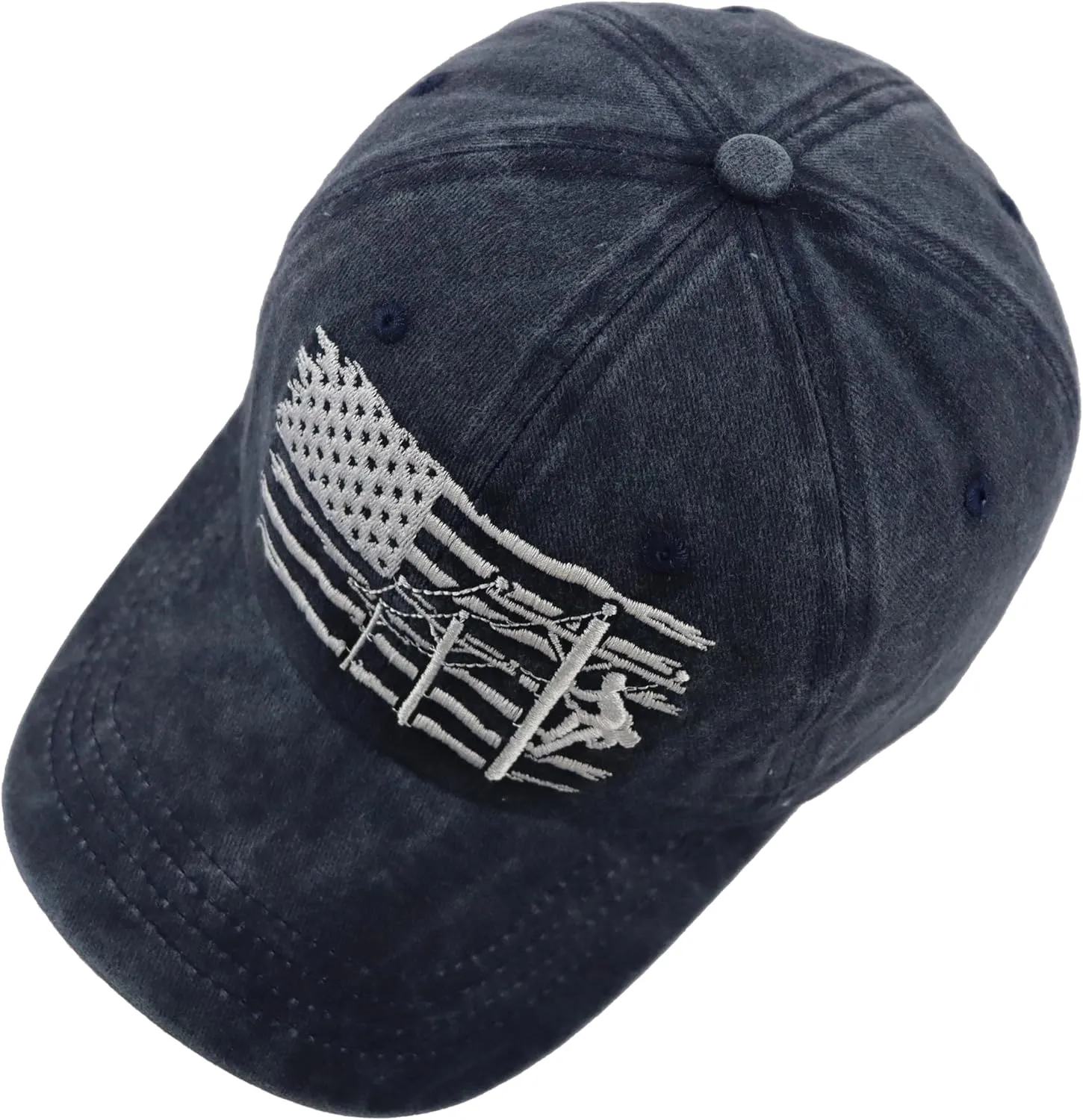 Lineman Gifts for Men, Adjustable Vintage Cotton Embroidered Electrician Dad Hat