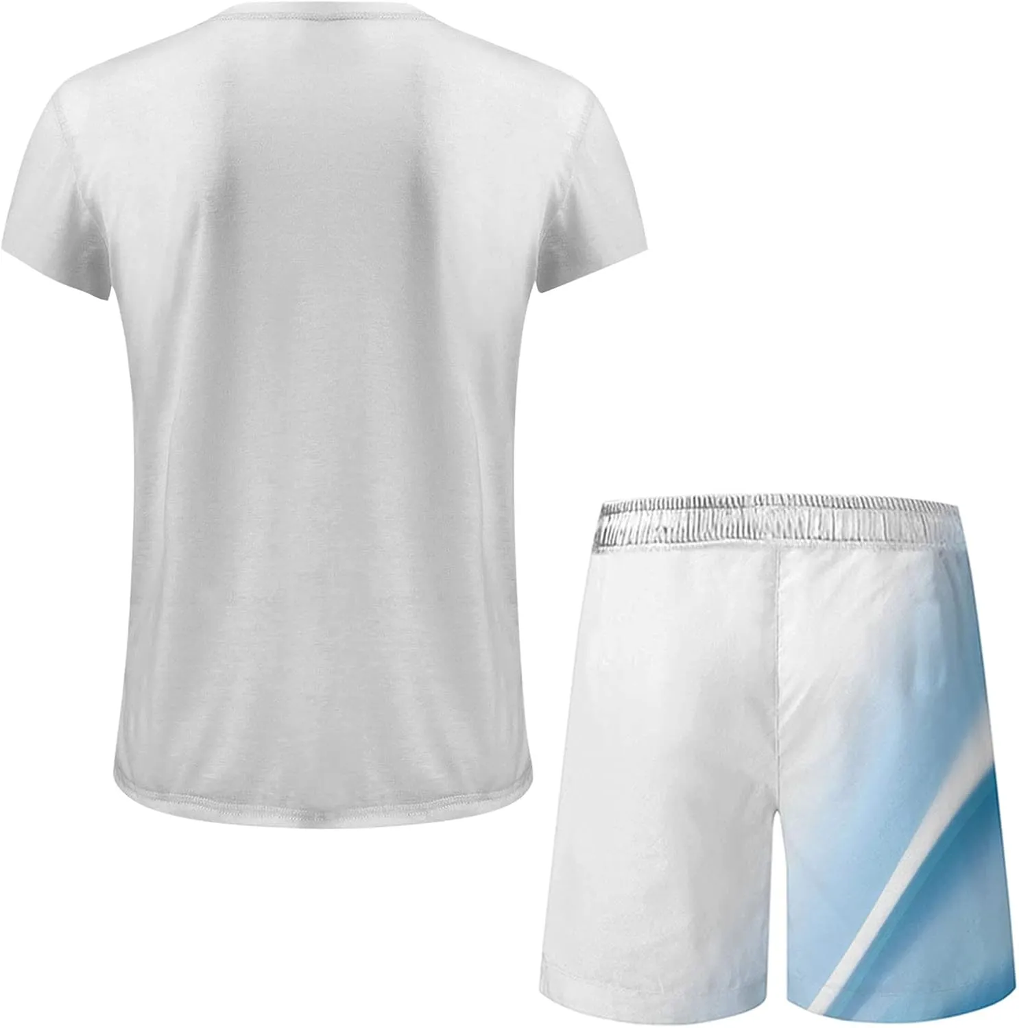 Muscularfit Mens Short Sets 2 Piece Outfits Causal Gradient Color Tracksuit Sweatshirt and Drawstring Shorts Set for Men 2023