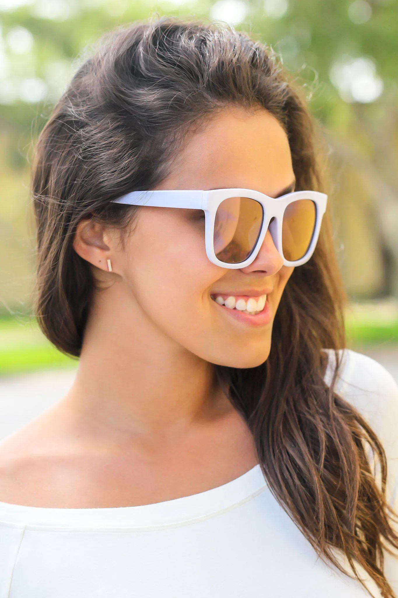 Pale Blue Sunglasses with Black Lenses