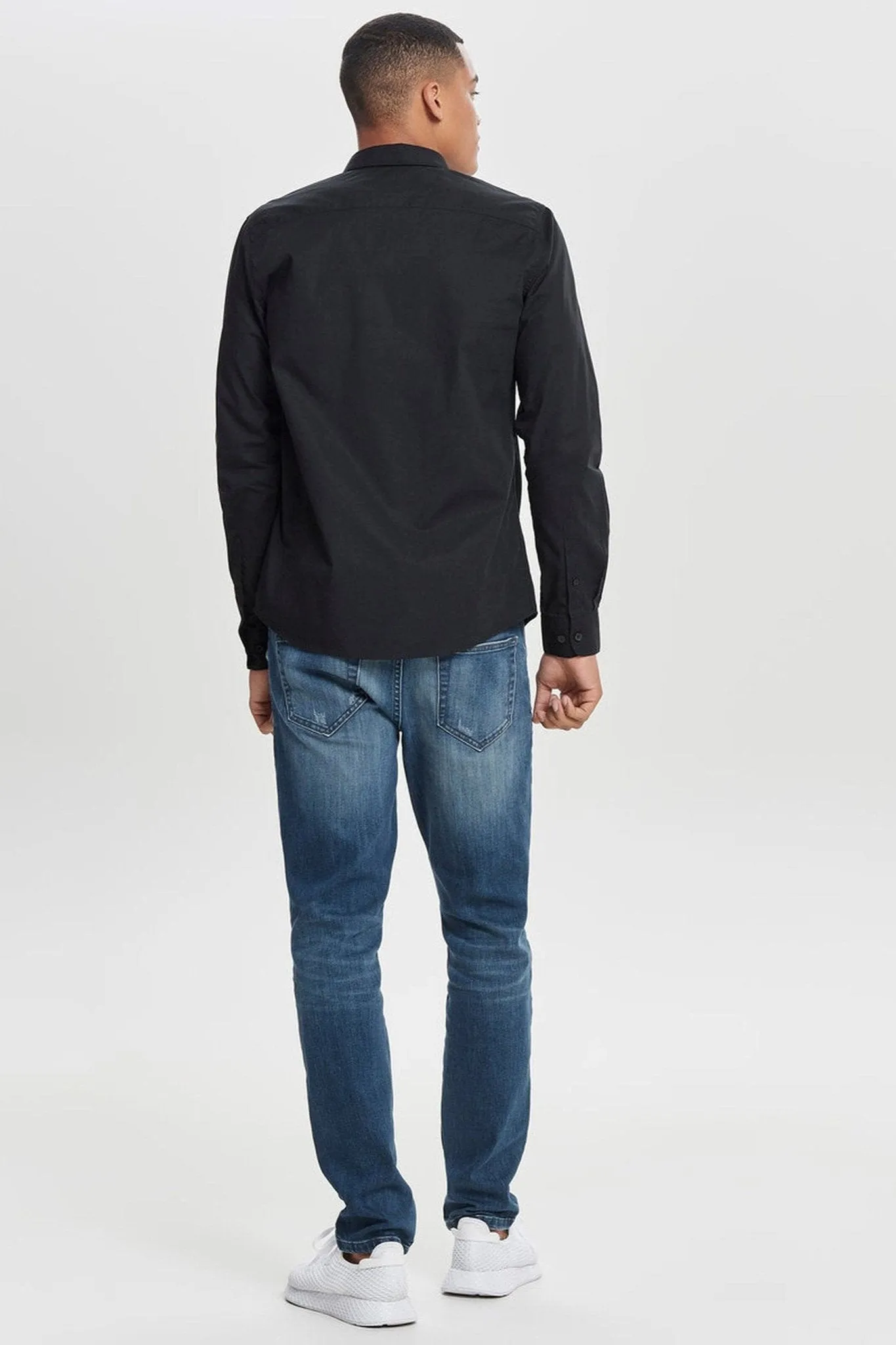 Poplin Long Sleeve Shirt - Black