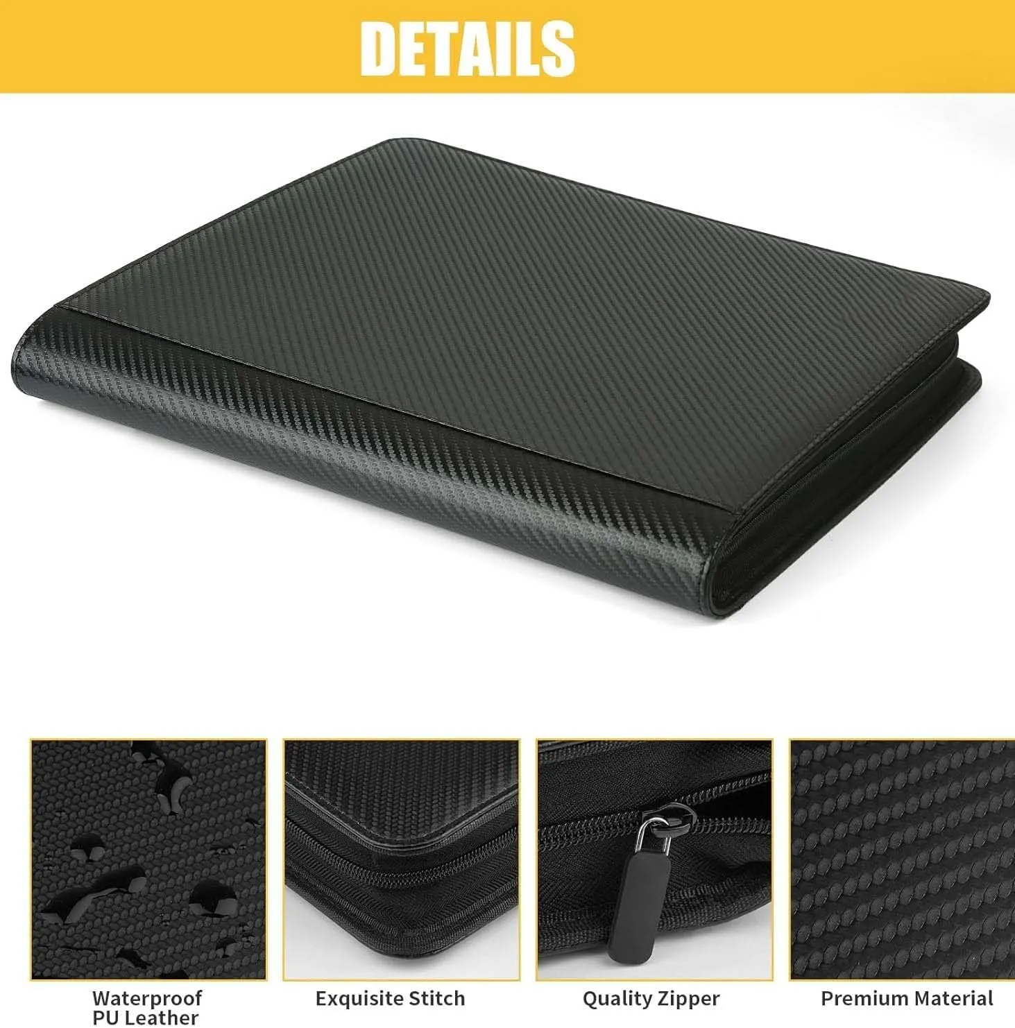 Premium Ringless Trading Card Binder - 1024 Capacity, 16 Side-Loading Pockets per Page, Archival Quality Protection & Anti-Slip Spine for TCG, MTG, Sports Cards (Black II)