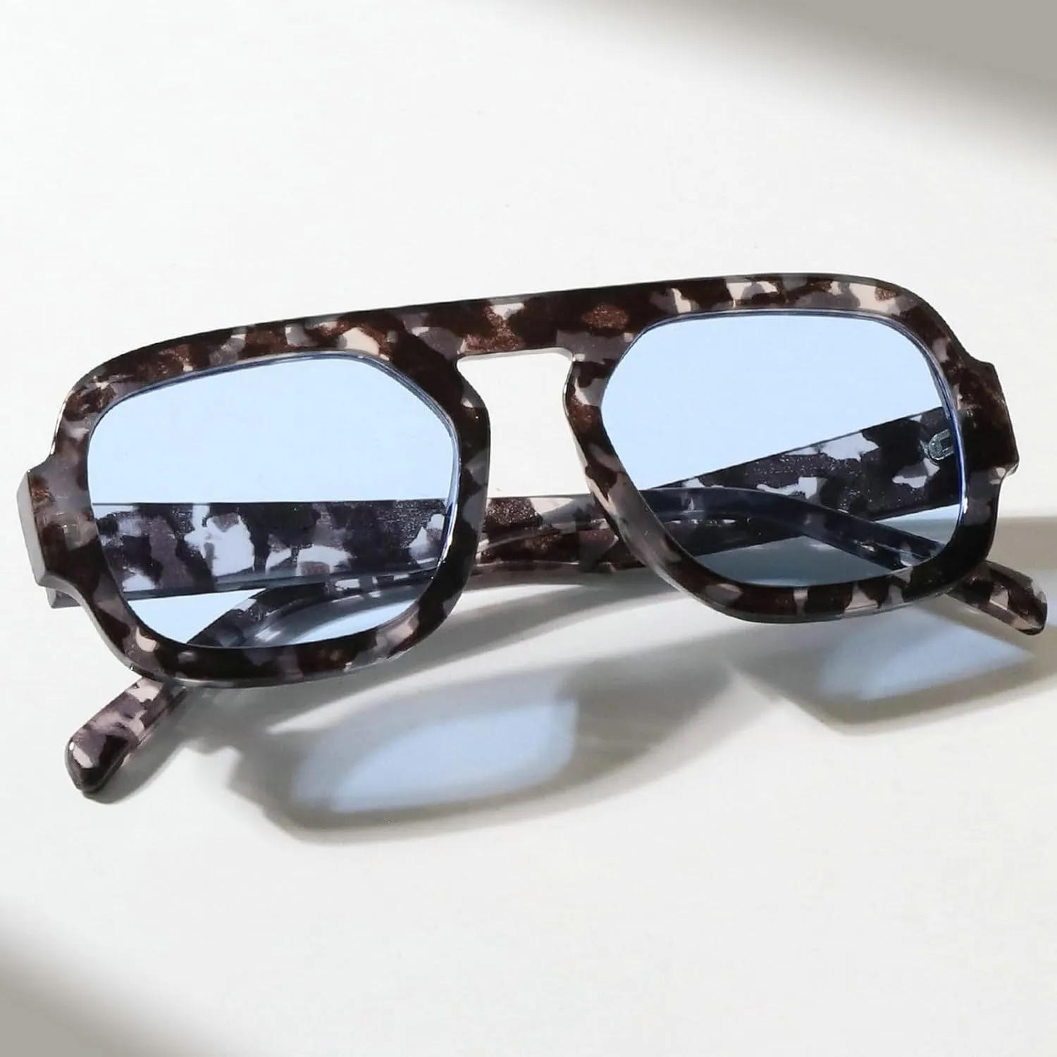 Retro Square Sunglasses Women Fashion Gradient Shades UV400 Men Punk Blue Green Sun Glasses N47