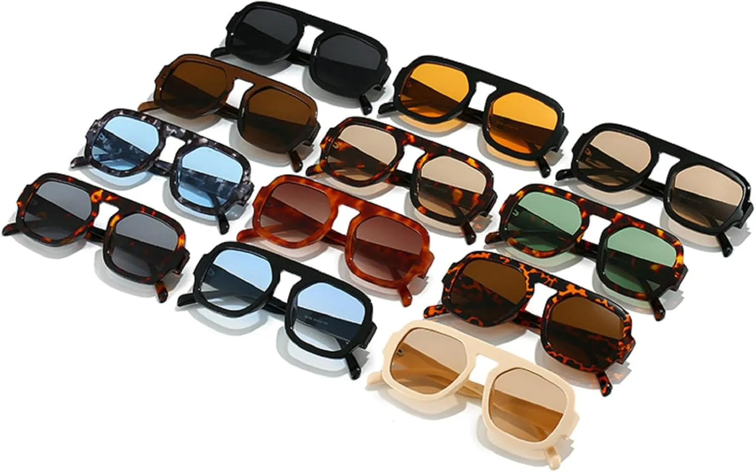 Retro Square Sunglasses Women Fashion Gradient Shades UV400 Men Punk Blue Green Sun Glasses N47