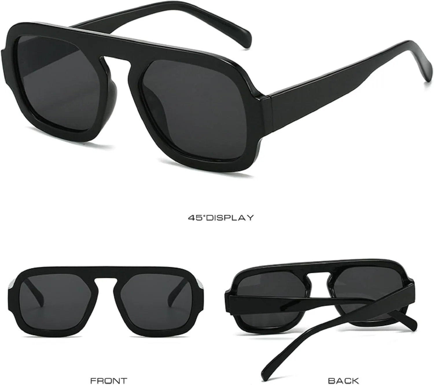 Retro Square Sunglasses Women Fashion Gradient Shades UV400 Men Punk Blue Green Sun Glasses N47