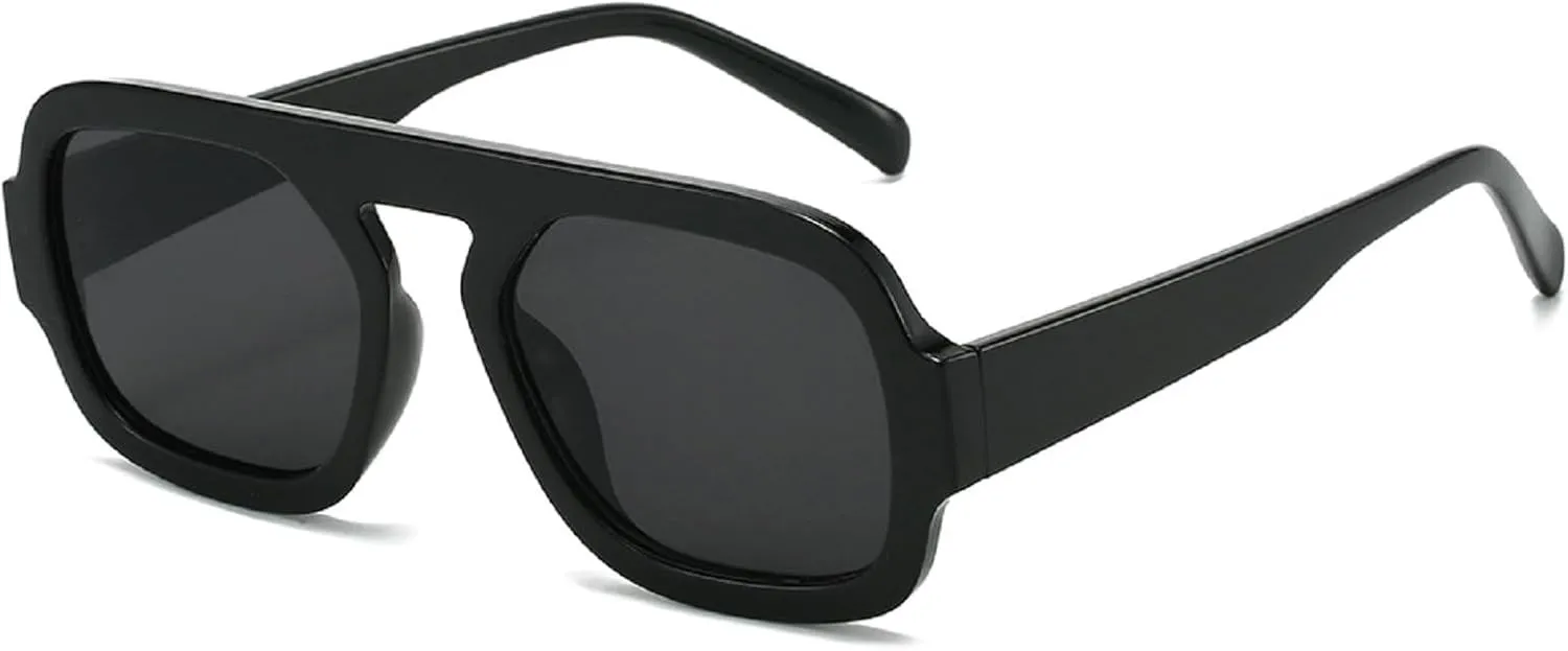 Retro Square Sunglasses Women Fashion Gradient Shades UV400 Men Punk Blue Green Sun Glasses N47