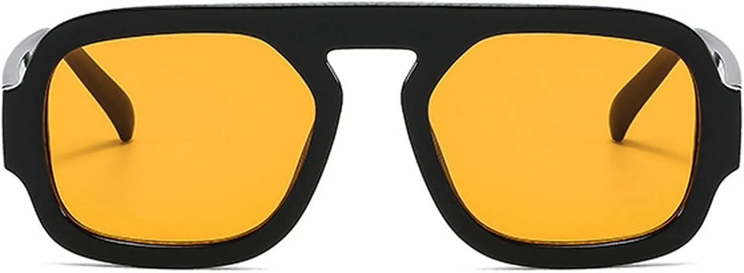 Retro Square Sunglasses Women Fashion Gradient Shades UV400 Men Punk Blue Green Sun Glasses N47